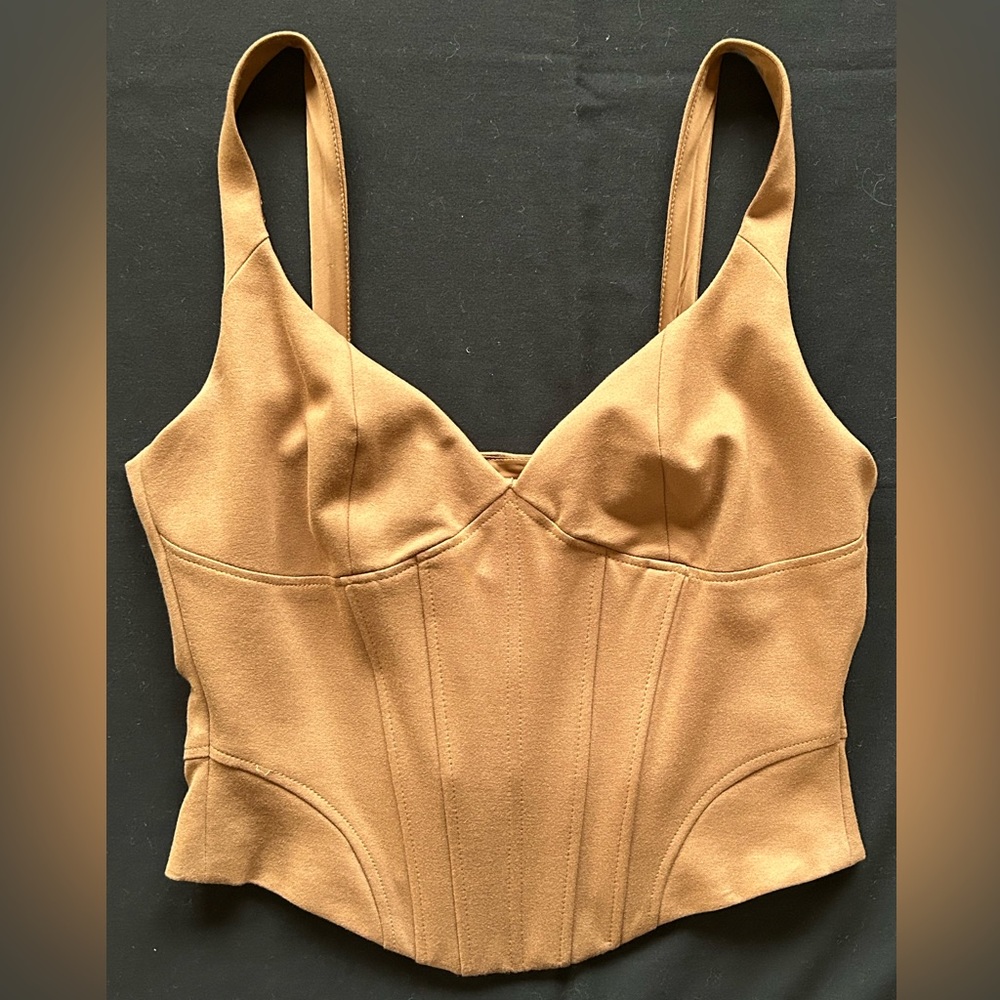 Rachel Zoe Mocha‎ Bustier Corset Sleeveless Top